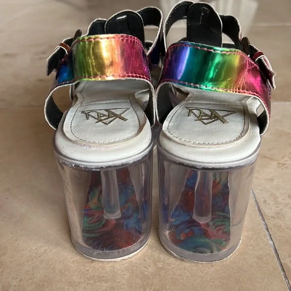 YRU Qloud Chariot Rainbow Platform Sandals - Picture 8 of 13